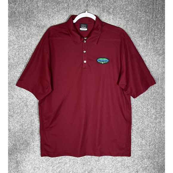 Nike Golf Dri Fit‎ Embroidered Fellowship Open Polo Shirt Mens Size L Burgundy - Picture 1 of 9